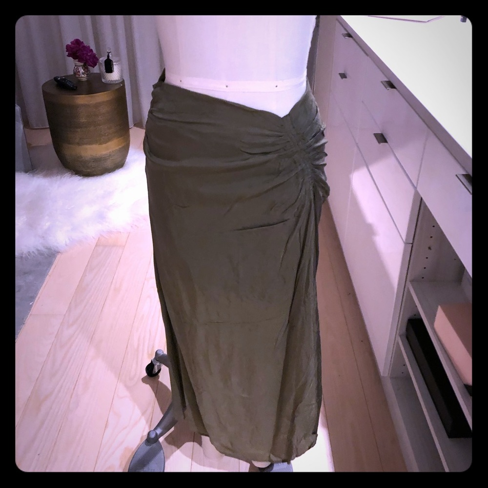 Zara Olive Green Midi Skirt